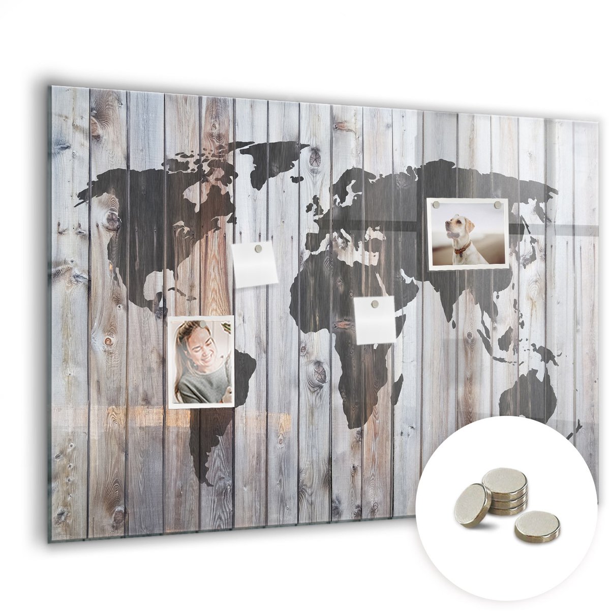 Coloray Glazen Magneetbord - Magnetisch Bord Nevelbos - 100x70 cm - Zwart-wit Magneetbord - Magnetic Board - Woonkamer Decoratie