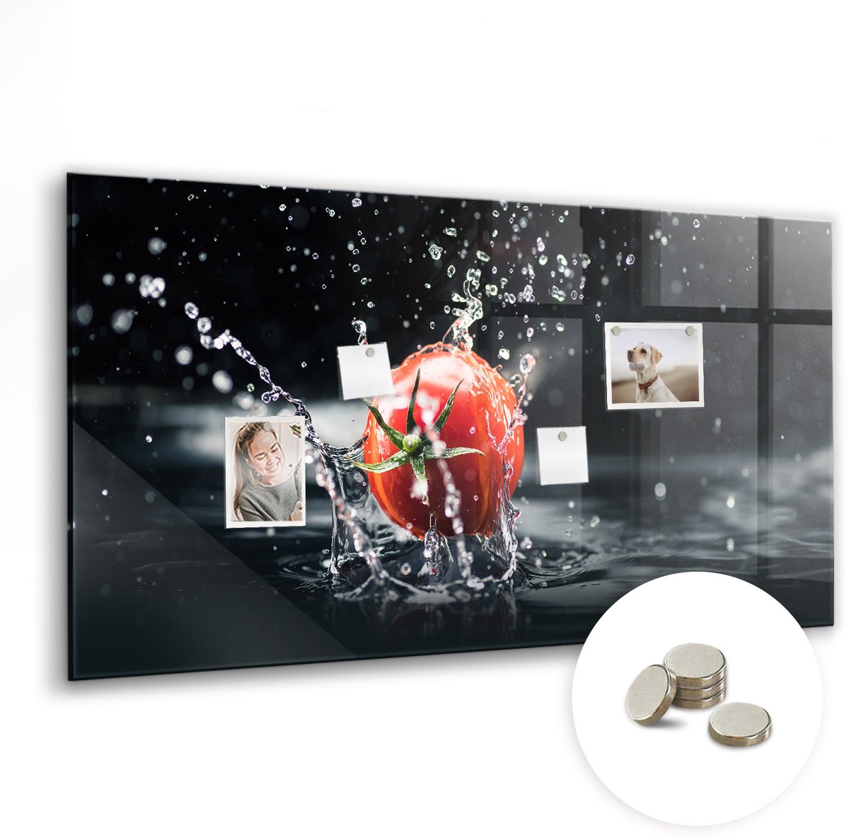 Coloray Glazen Magneetbord - Magnetisch Bord Hete pepers - 120x60 cm - Rood Magneetbord - Magnetic Board - Bureau Decoratie