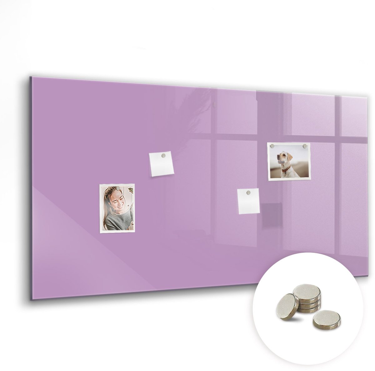 Coloray Glazen Magneetbord - Magnetisch Bord Oranje kleur - 120x60 cm - Lila Magneetbord - Magnetic Board - Magnetisch Wandbord
