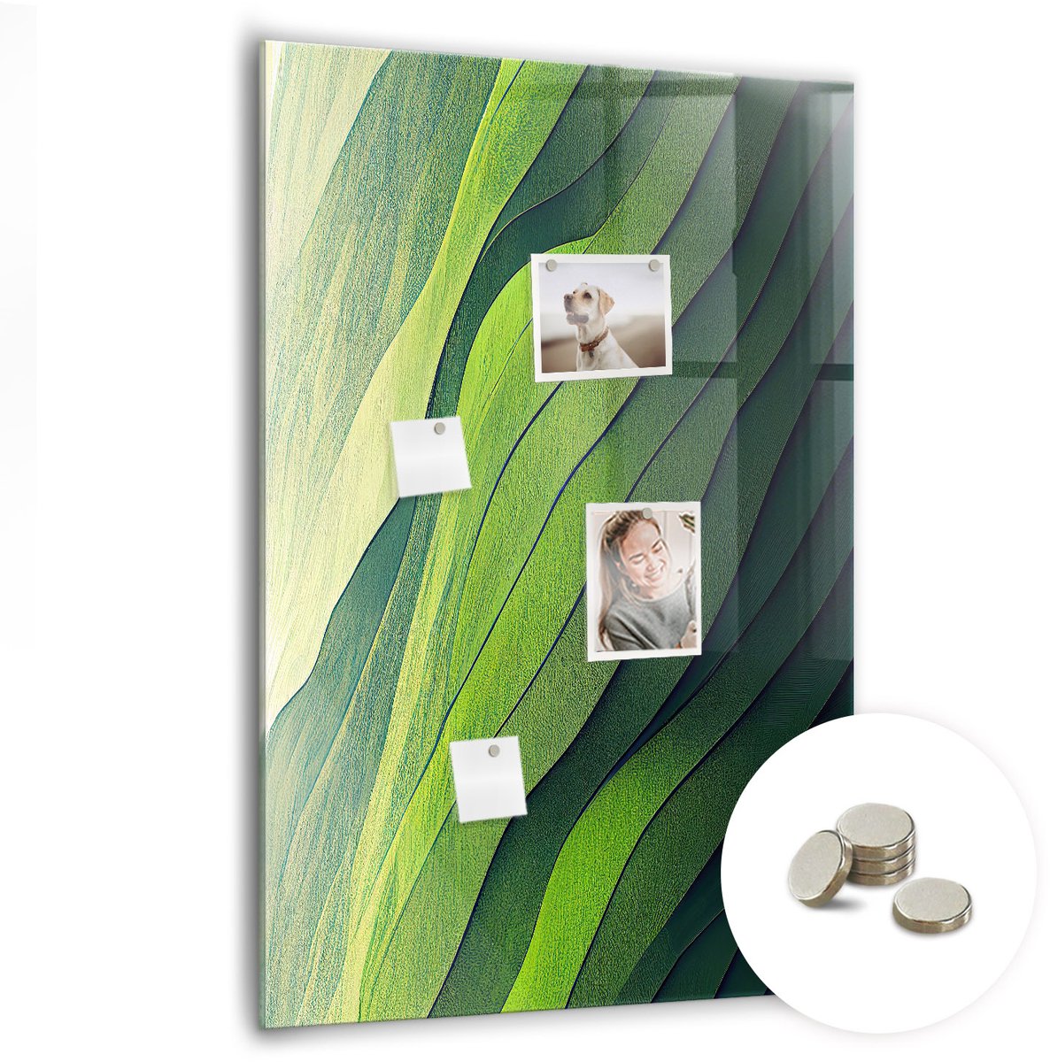 Coloray Glazen Magneetbord - Magnetisch Bord Sappige sla - 70x100 cm - Groente Magneetbord - Magnetic Board - Woonkamer Decoratie