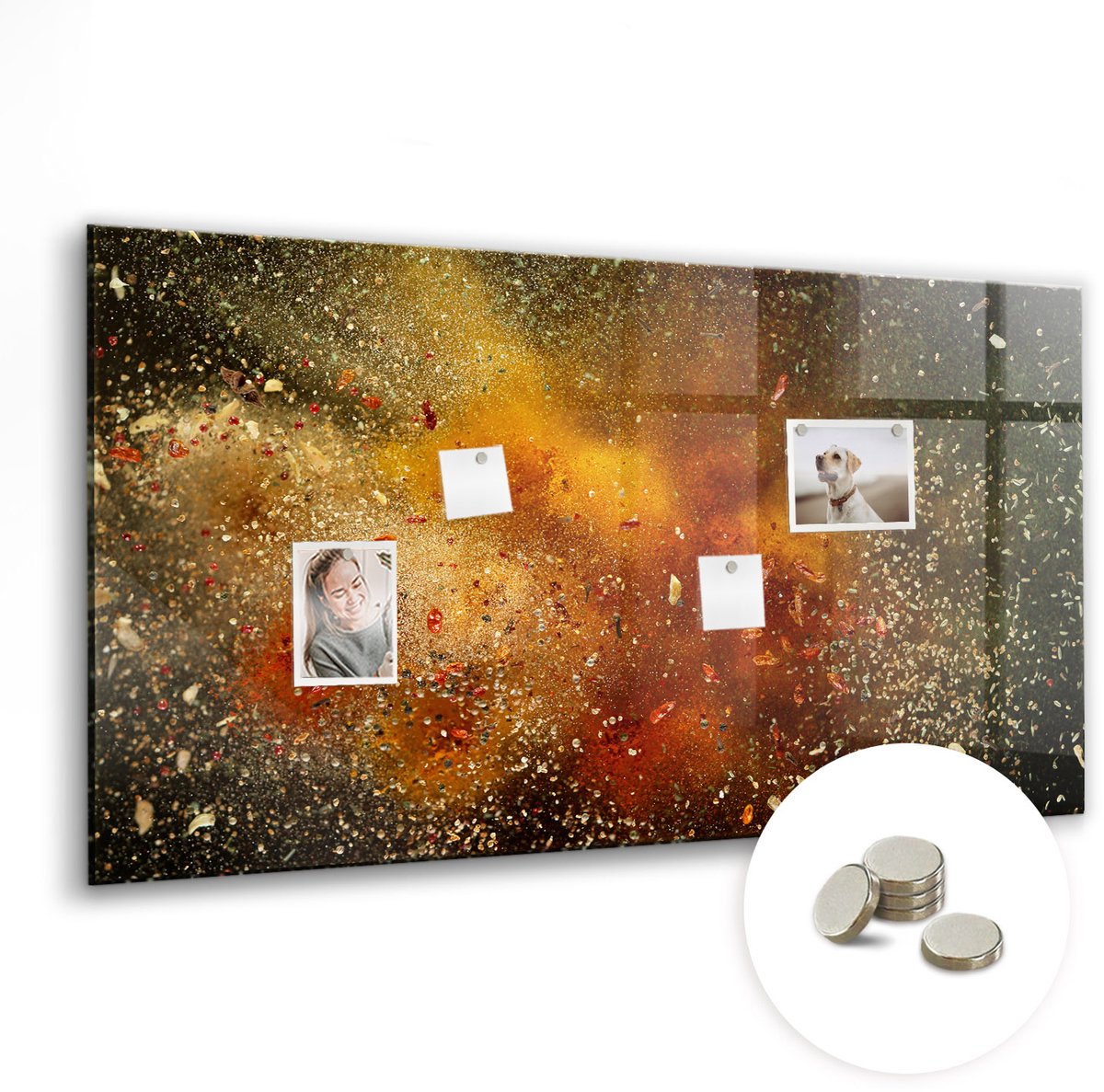 Coloray Glazen Magneetbord - Magnetisch Bord Kleur: donker marineblauw - 120x60 cm - Veelkleurig Magneetbord - Magnetic Board - Wanddecoratie