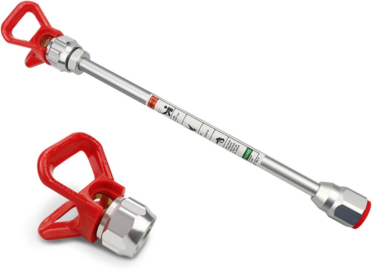 SnelShoppen - 30 cm Spraygun Verlengstuk, Airless Verfspuit Verlengingsstaaf van RVS en Aluminium, Duurzaam en Wear-Resistant voor Schilderen en Bouwp