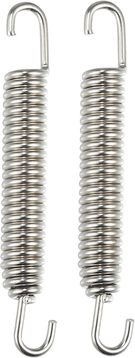 A ABSOPRO 2Pcs Universal Motorcycle Exhaust Spring 80mm 3.15" Stainless Steel Exhaust Spring Hook Customizable - ShopVlot