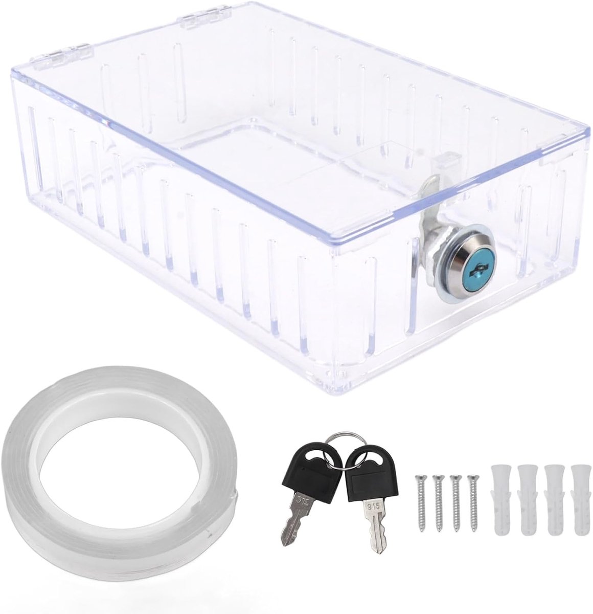 SnelShoppen - Universele Thermostaat Lock Box - Sleutelsysteem - Grote Heldere Acryl Thermostaat Beveiligingsbox - Geschikt voor Wandthermostaten - 18