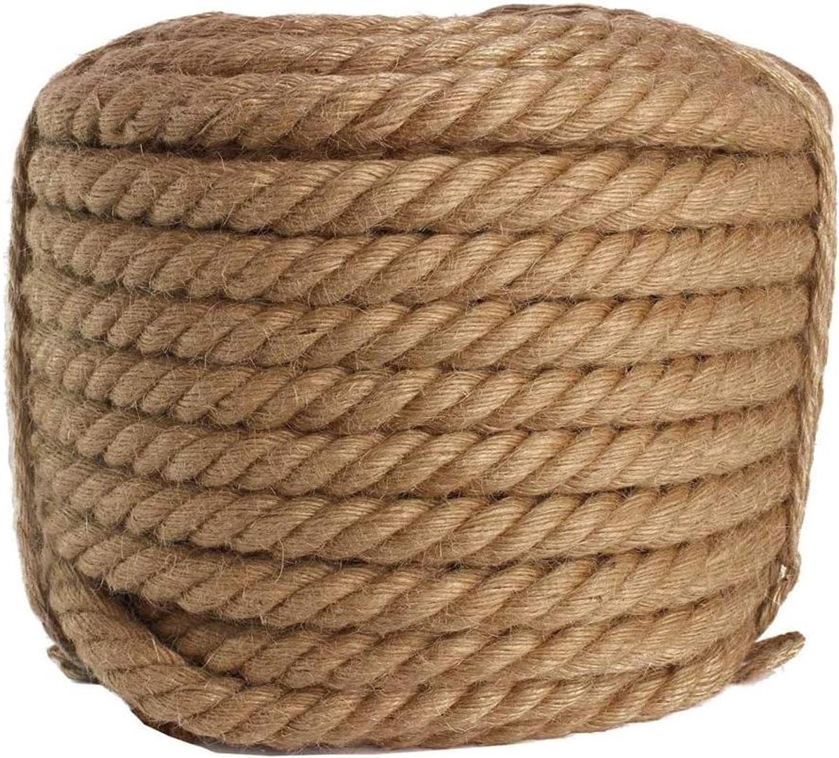 Natuurlijk Jute Touw - Hennep Koord - Decoreren en Bevestigen - Hoge Breuksterkte - 50m x 12mm - Bruin