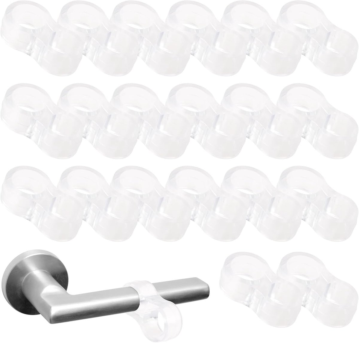 SnelShoppen - 20 stuks Deurstoppers - Deurknopstoppers - Bescherming voor Deurhandgrepen - Hoogwaardige PVC - Wand- en Meubelbescherming - Perfect voo