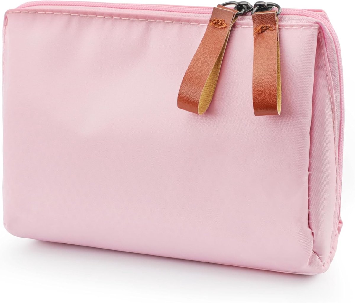 SnelShoppen - Kleine Make-up Tas Vrouwen 16x10cm Roze Draagbare Make-up Tas voor Reizen en Dagelijkse Opslag Cosmetica Tas, Waterdicht en Duurzaam