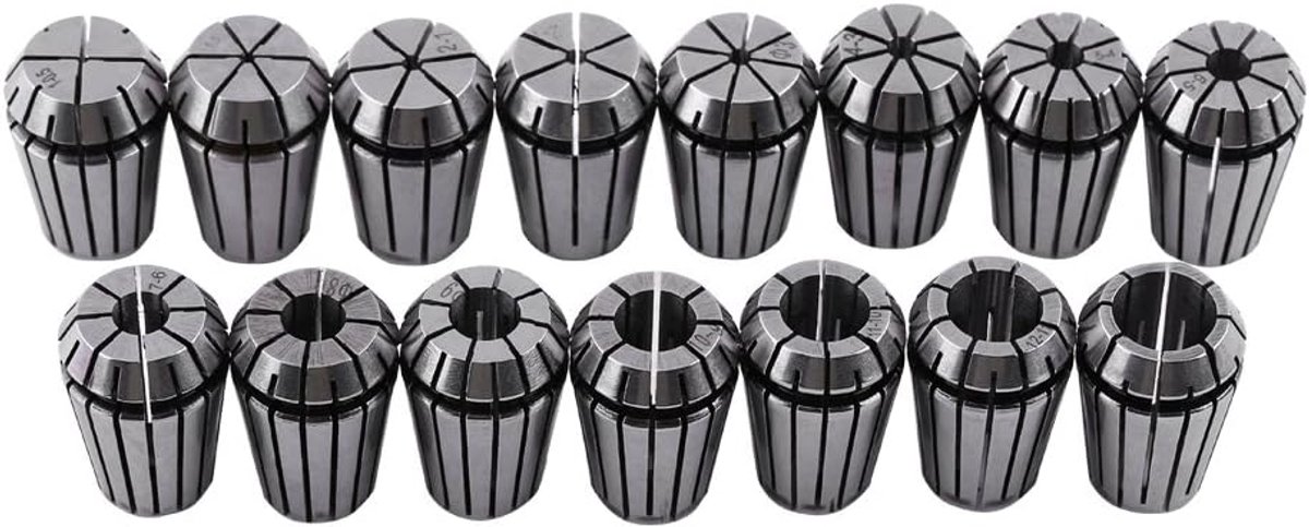 SnelShoppen - ER20 Tangenset 15 stuks, Zeer Nauwkeurige Spantangenboorhouder 1-13 mm voor CNC-frezen, Draaigereedschap en Graveermachines
