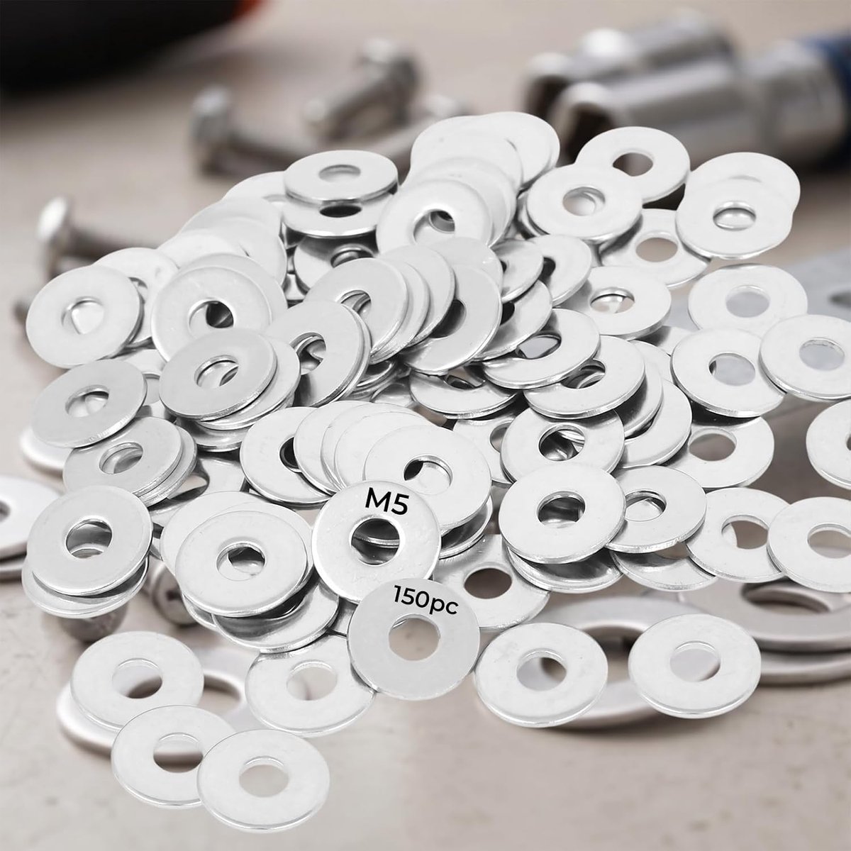 SnelShoppen - RVS 304 Ringetjes M5 - 150 Stuks Plat Washers | Anti-roest Afzetringen voor Schroeven, Moeren en Draadstangen