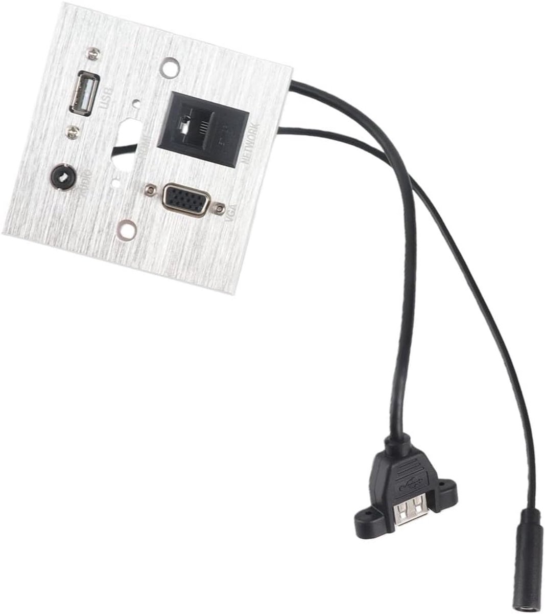 SnelShoppen - Multimedia Wandcontactdoos USB HDMI VGA 3.5Mm Audio RJ45 Netwerk Multifunctioneel Paneel voor Thuis Hotel Kantoor