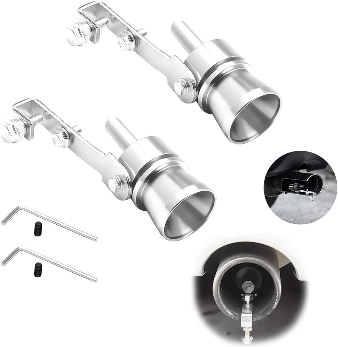 SnelShoppen - Turbo Sound Auto Uitlaatpijp Turbo Geluid Aluminium Universele Demper Turbo Fluit Set van 2