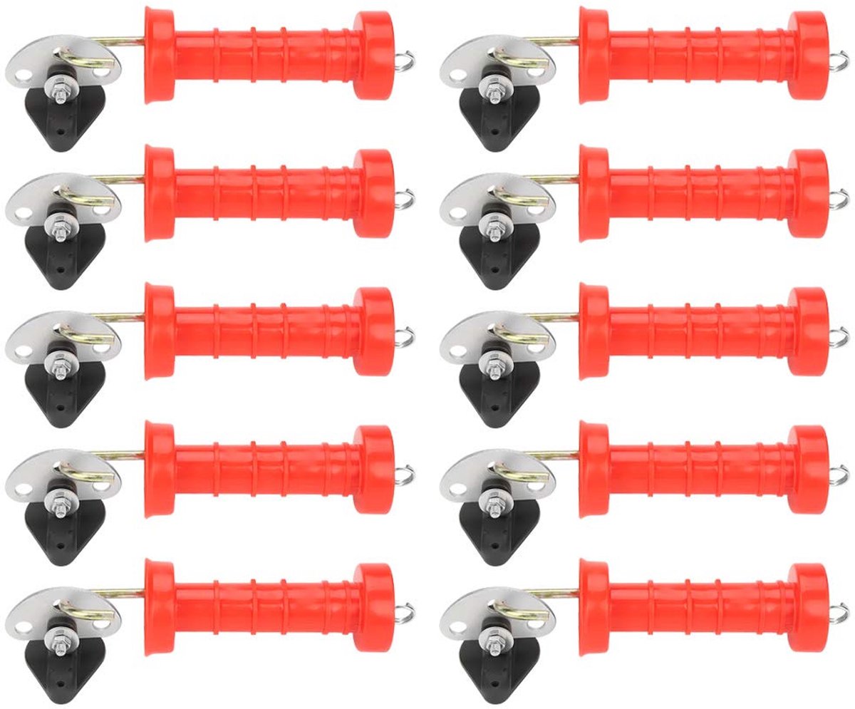 10 Pcs Insulated Spring Gate Handles Electric Fence Gate Handle with 10pcs Insulators Convenient Stable for Electric - ShopVlot