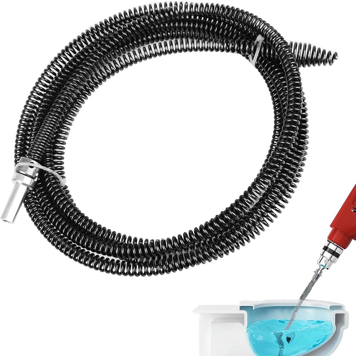 Pipe cleaning spiral 10 mm x 3 m - Manganese roestvrij staal - Herbruikbaar - Eenvoudig te gebruiken - SnelShoppen
