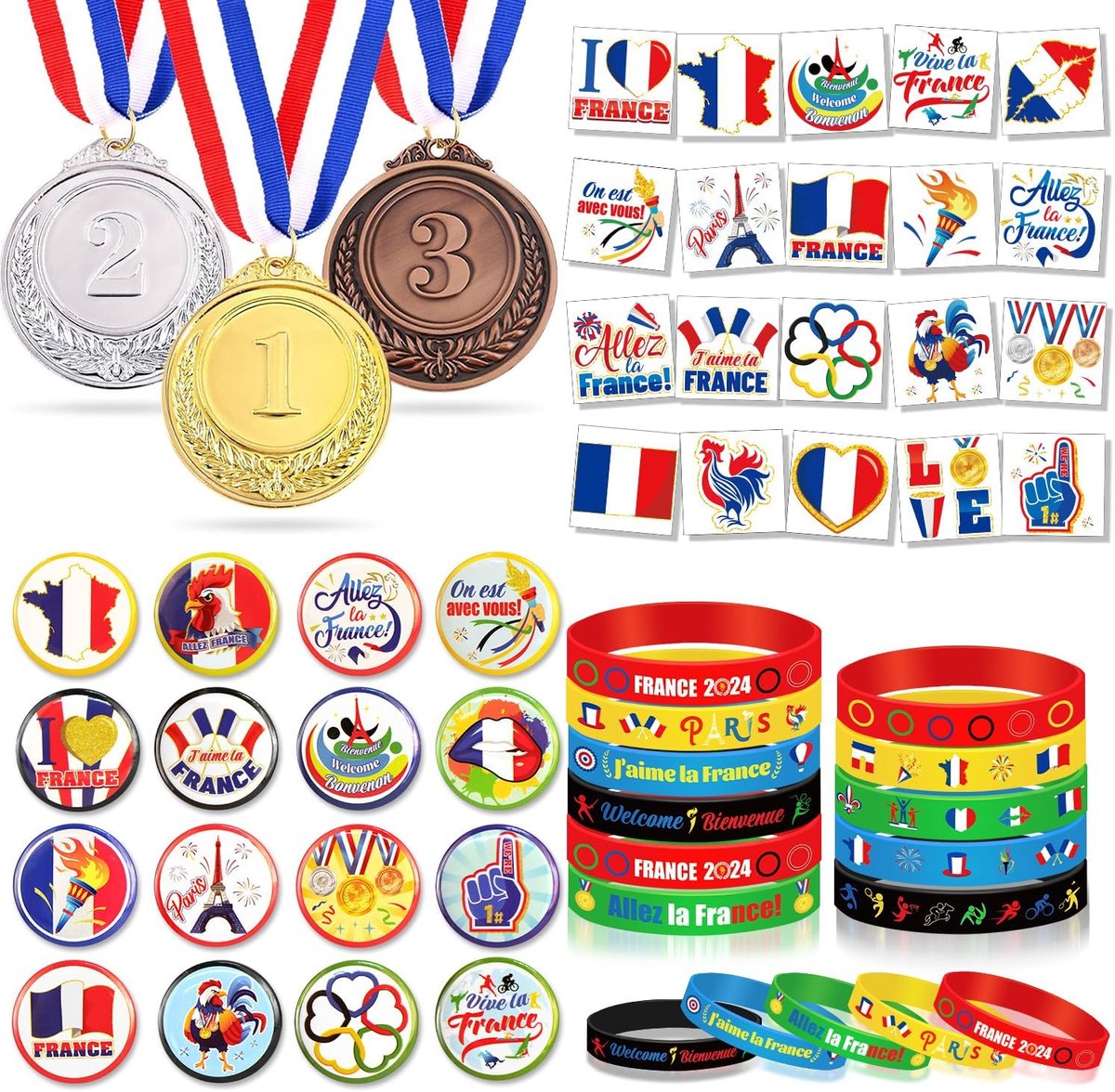 DPKOW 54-piece set for France 2024, accessories for games of 2024, summer games of 2024 Goodies - ShopVlot