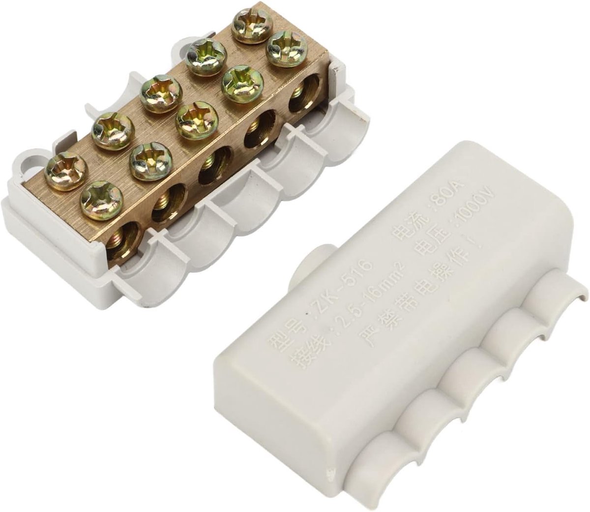 SnelShoppen - Splitter Draadconnector 1 in 4 uit, Krachtige Schroefmontage, Snelle Bedrading Kabelconnector 4 Stuks, Laag Weerstand 80A 1000V voor Sch