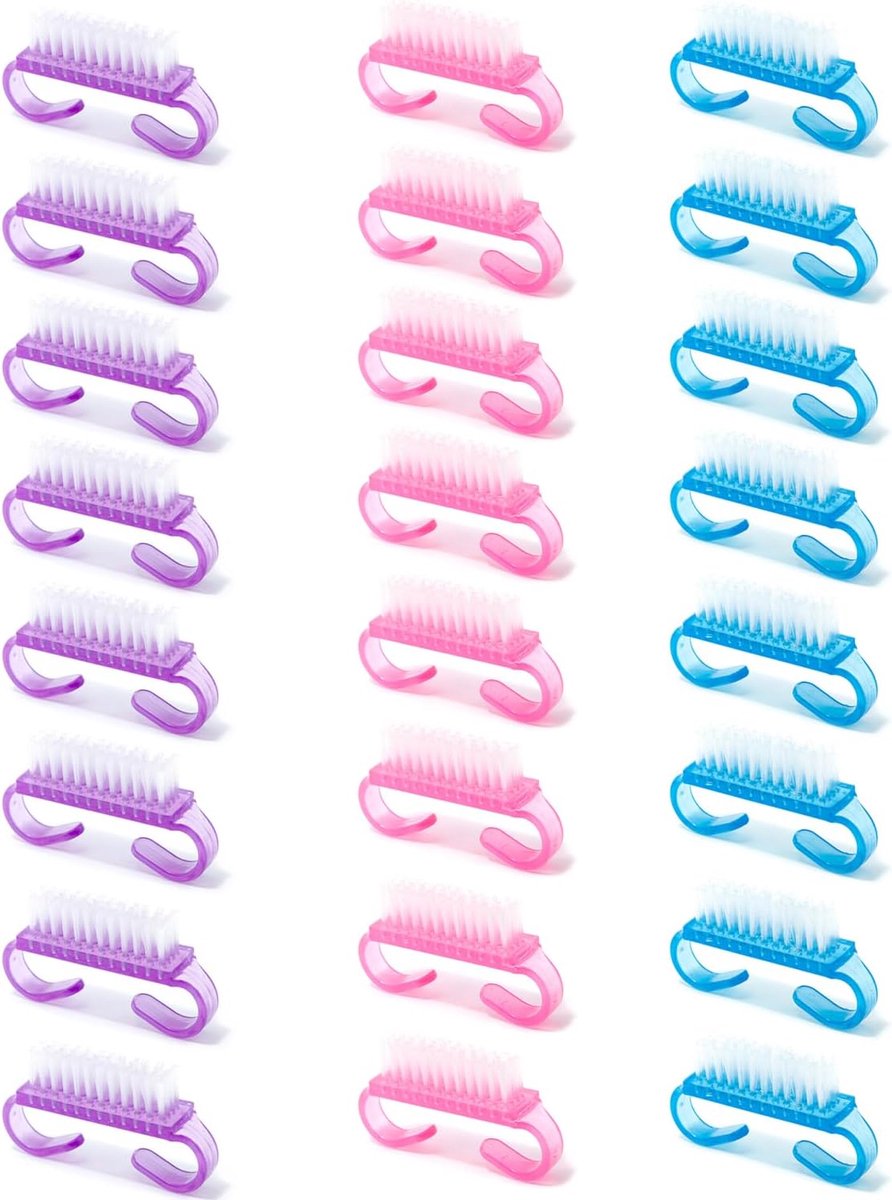SnelShoppen - 24 Stuks Handle Nagelborstel, Nail Cleaning Brush, Nagel Dusting Brush, Manicure Borstel voor Hand en Teennagels, Thuis en Salon Gebruik
