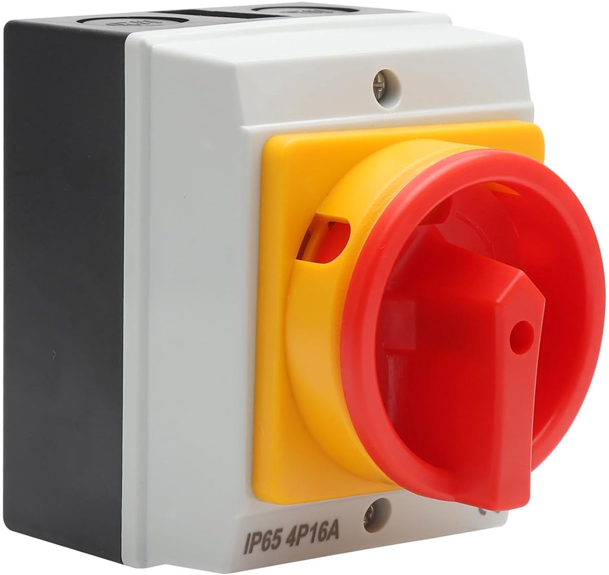 SnelShoppen - Rotatieschakelaar 4-polig, 440 V, Waterdicht, Vochtbestendig, Motorbescherming, 16A, Rood