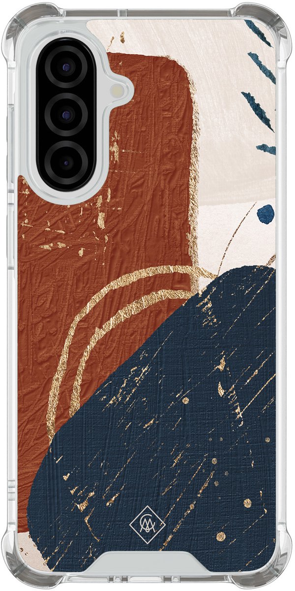 Casimoda® hoesje - Geschikt voor Samsung Galaxy A37 - Abstract Terracotta - Shockproof case - Extra sterk - TPU/polycarbonaat - Bruin/beige, Transparant