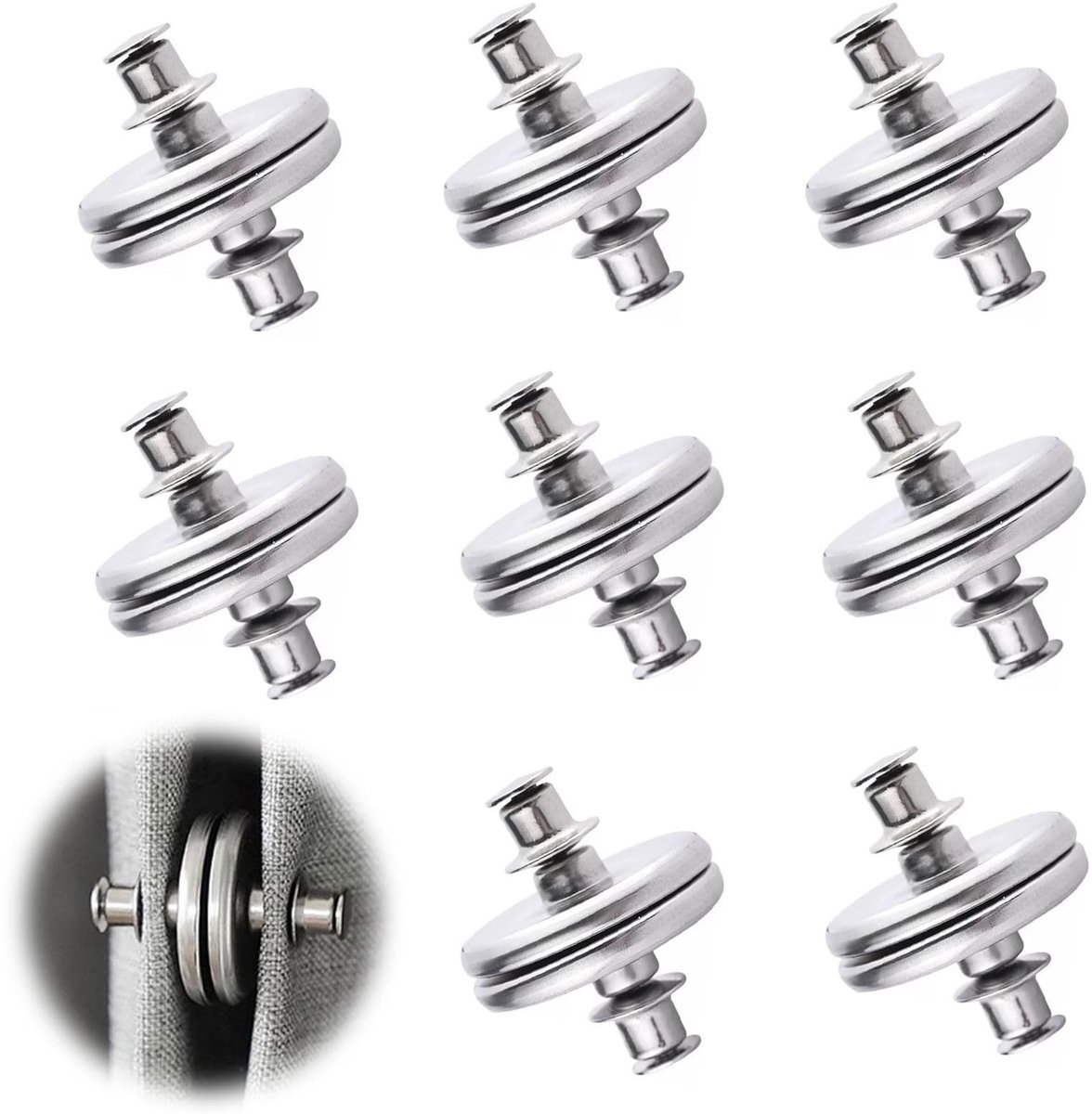 Solidchoice - 16 Stuks Magnetische Gordijnknoppen voor Gemakkelijke Bevestiging