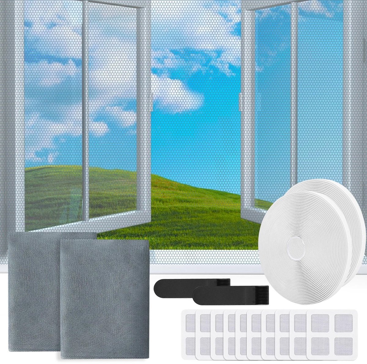 Solidchoice - Insectenwerend Vliegenscherm Set van 2, 130 x 150 cm