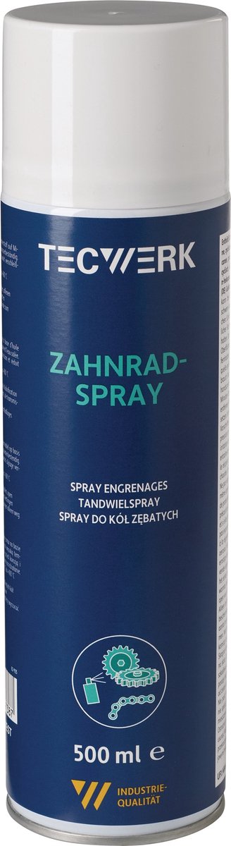 Tandwielspray 500ml zwart spuitbus TECWERK