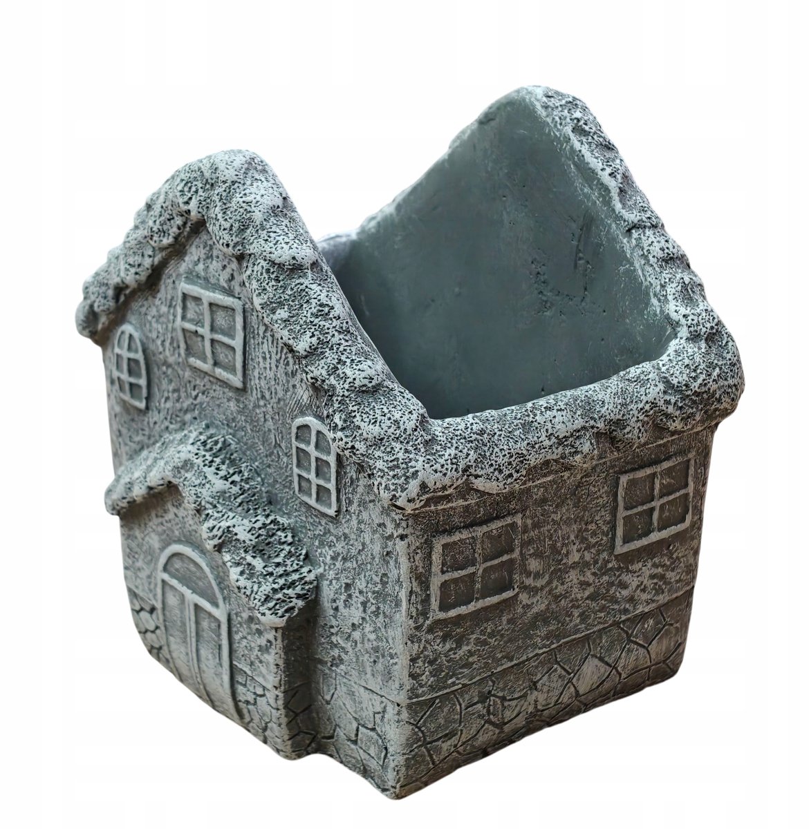 Betonnen huisvormige pot - 15x13x14,5 cm Tuin- en interieurdecoratie