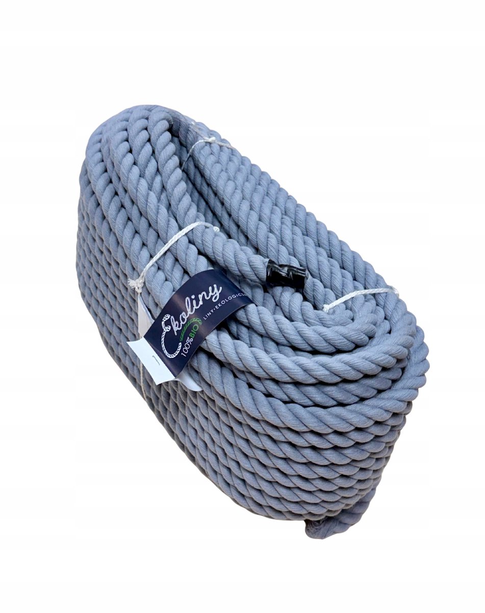 Merkloze Grijze Katoenen Touw 40 mm - 50 Meter