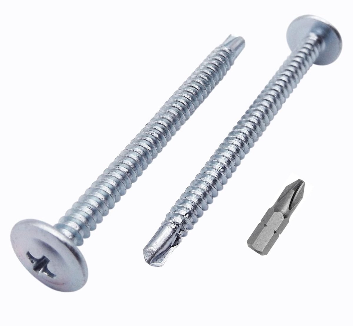 Marcopol (60 pieces) Galvanized Steel 4.2 x 60 mm Screws, Cross Head with Modified Neck Spanhead, Self Drilling Plate - ShopVlot