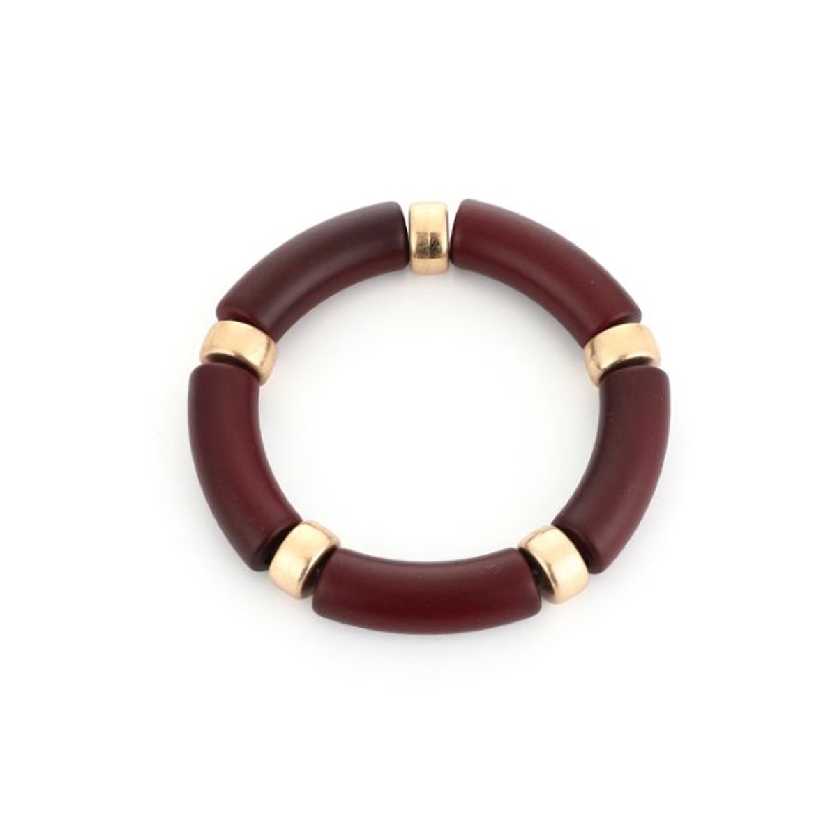 Bijoutheek Armband (Sieraad) Statement Kralen Elastisch Bordeaux