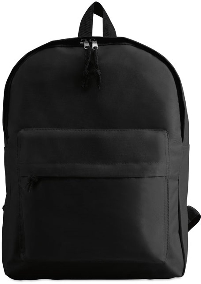 Rugzak met voorvak. 600D polyester Zwart