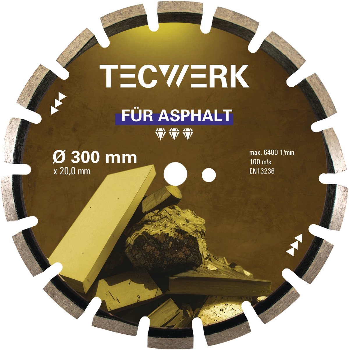 Diamantslijpschijf ASFALT D.400mm Bohr.25,4mm Seg.-H.10mm Seg.-S.3,4mm TW