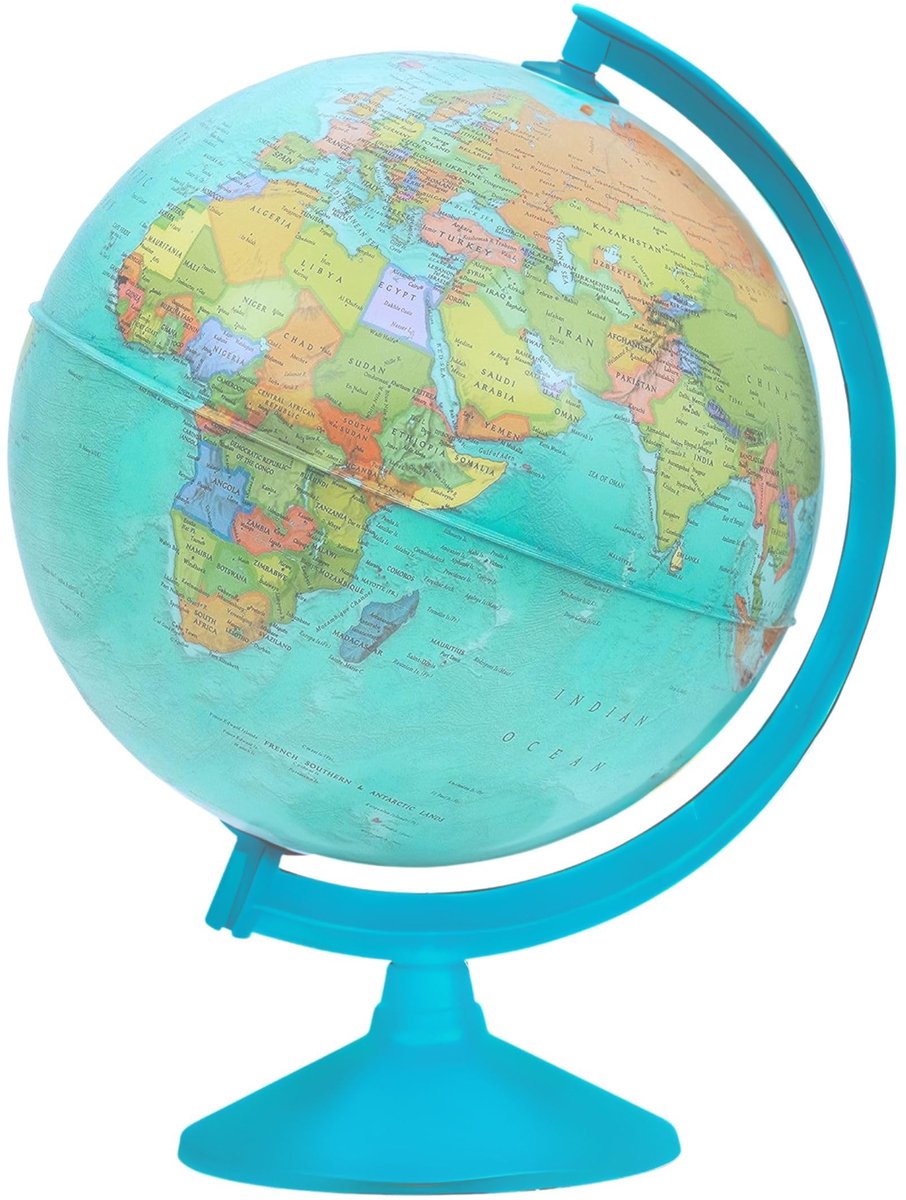 Solidchoice - Wereldbol, 30 cm, Italiaanse Kaart, Draaibaar