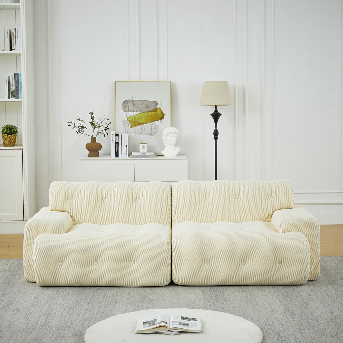 Cloud Sofa - Comfortabel en Modern Design - geschikt voor Grote Woonruimtes - 224x104x66 cm, Beige