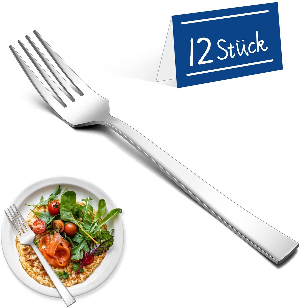 Solidchoice - RVS Tafelvorken Set van 12 Stuks, 19.5 cm