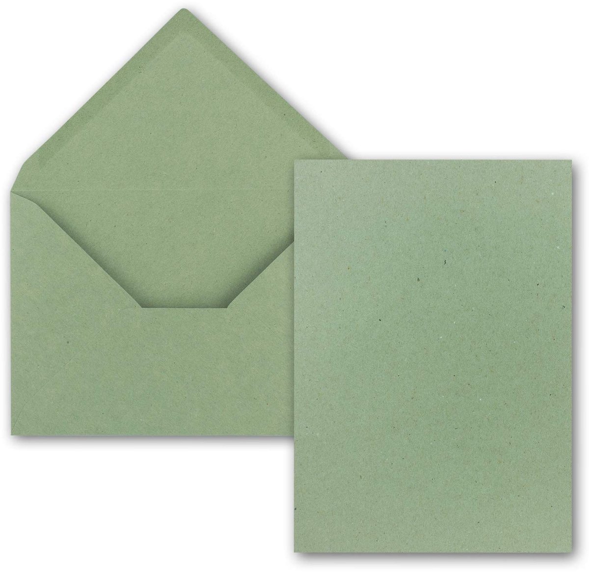 Solidchoice - 100 Kaarten met Envelop - A5 Donkergroen Kraftpapier - C5 Enveloppen met natte sluiting