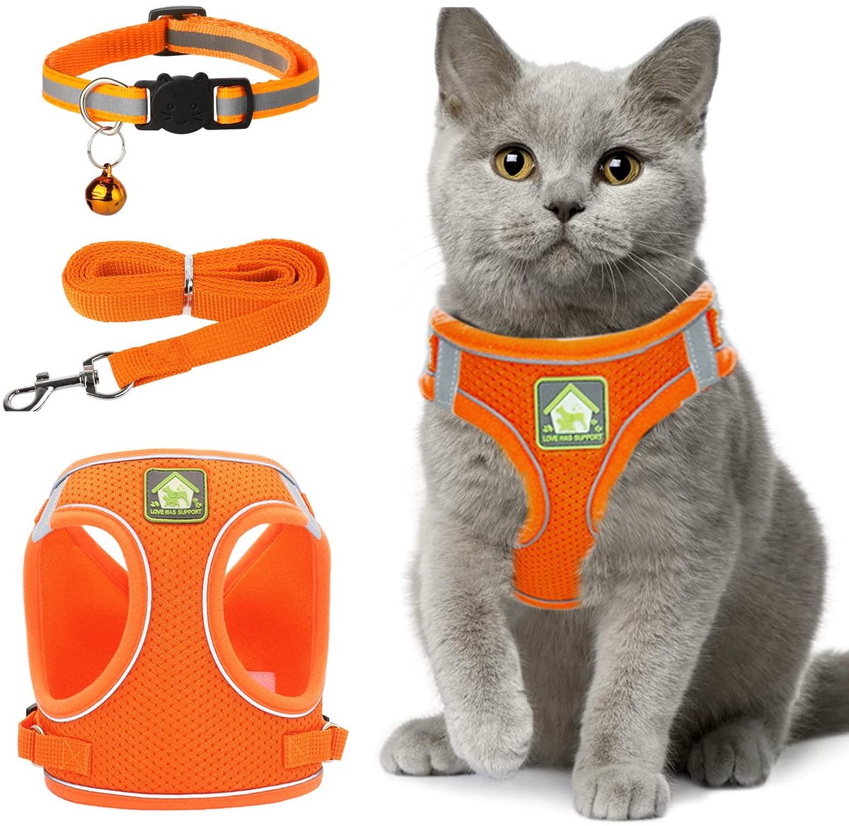Solidchoice - Verstelbaar Kattentuigje met Reflector voor Kleine Katten