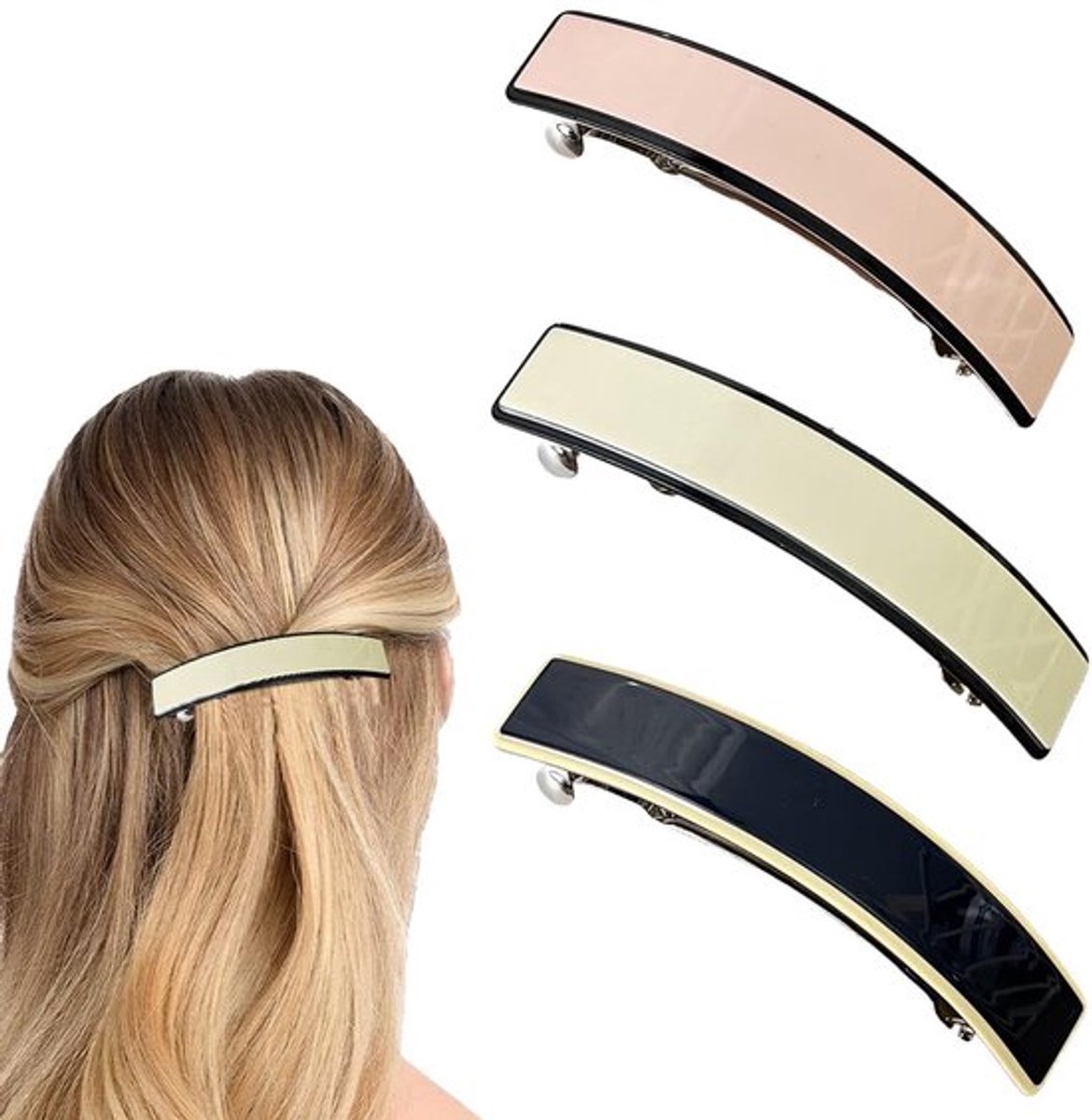 Haarspelden Elegante Set - Franse Haarspelden - Haarspeldjes Meisje - Haaraccessoires Dames - Automatische Haarspelden - 9 cm Lichtgewicht