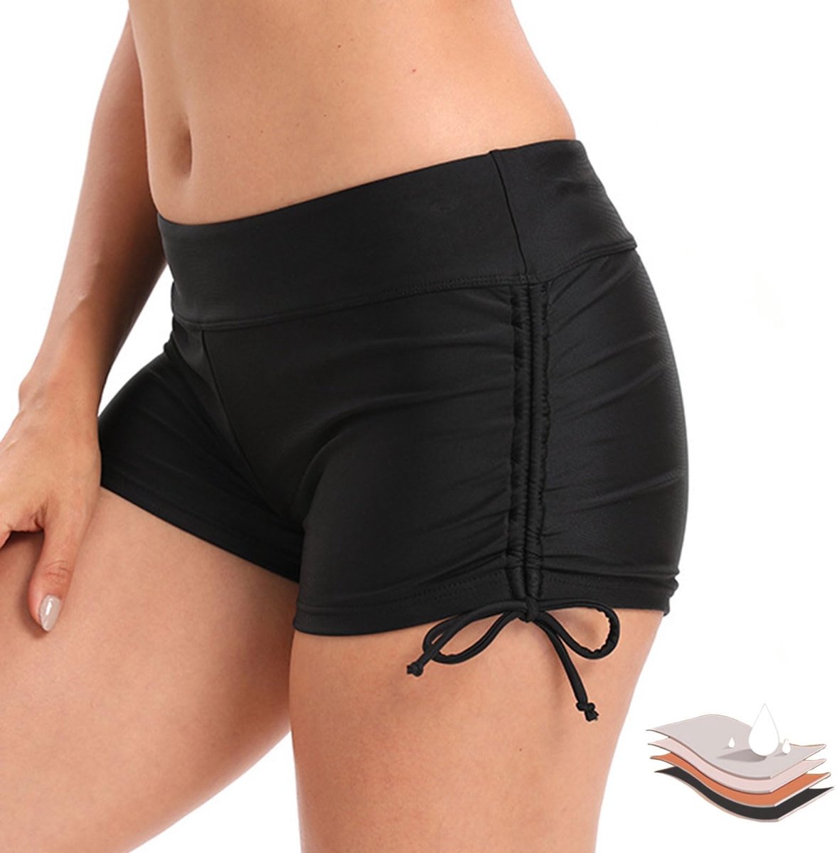 Solidchoice - Zwarte Zwemshorts voor Vrouwen en Meisjes