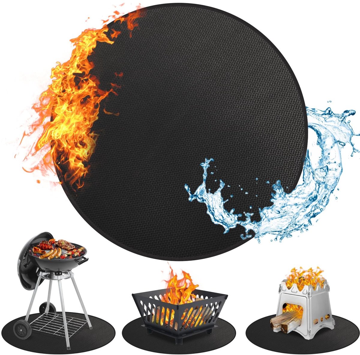 Solidchoice - Vuurplaats Mat 122 cm Brandveilig voor Grill en Kamado