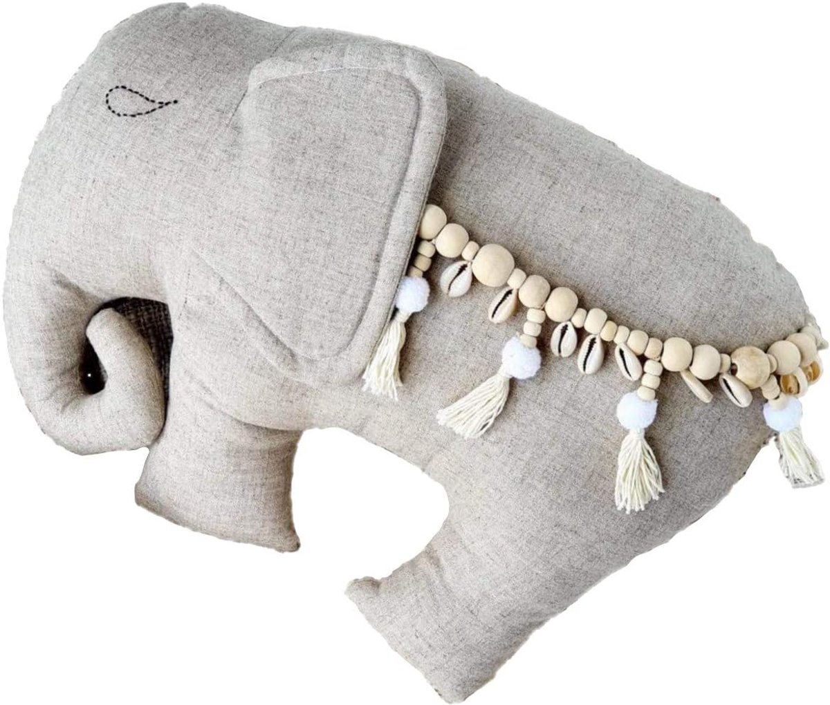 Nusa Originals - Elephant Cushion - Cushion for the Children's Room - Fairtrade - Natural and Durable - 50x32 cm - ShopVlot