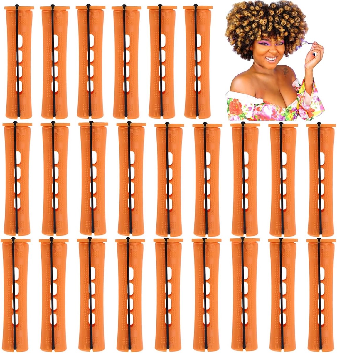 Permanentwikkels Haarrollers Groot Lange Kort Haar Styling Gereedschap Haarkrulspelden voor Natuurlijk Haar Donker - ShopVlot