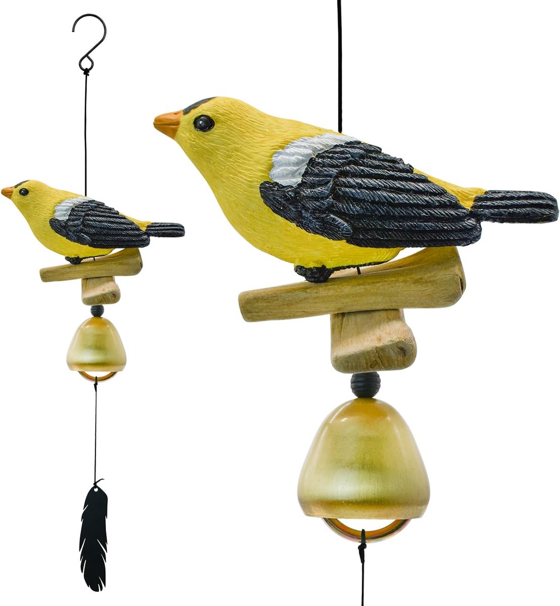 Vogel windgong kardinaal, windklok, hanger voor glorie, moeders, liefdesgeschenk, hangende windgong met verenornament - ShopVlot