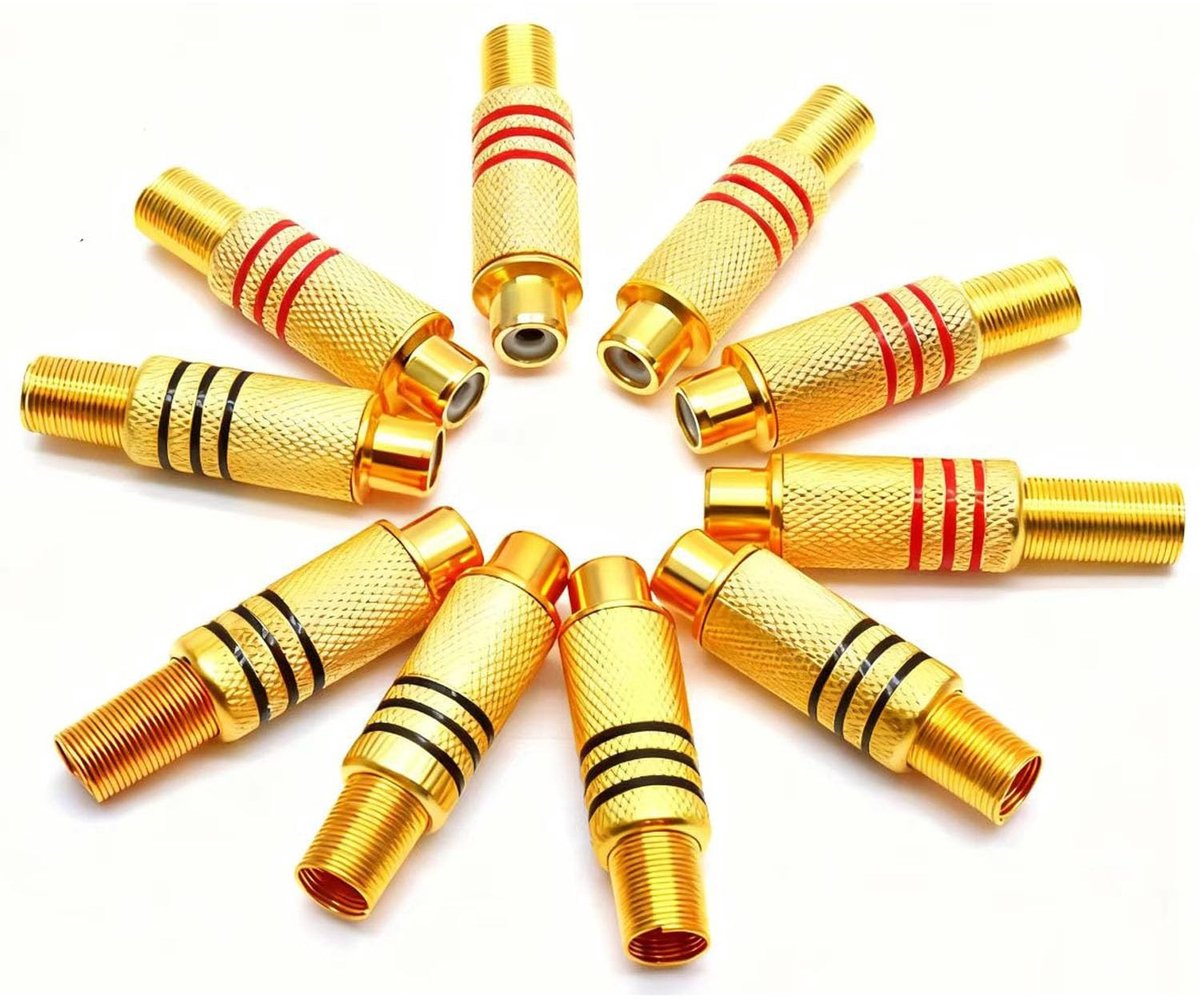 Solidchoice - 10 Stuks Vergulde Audio Soldeerconnector - Luidspreker Phono Connector voor Multimedia