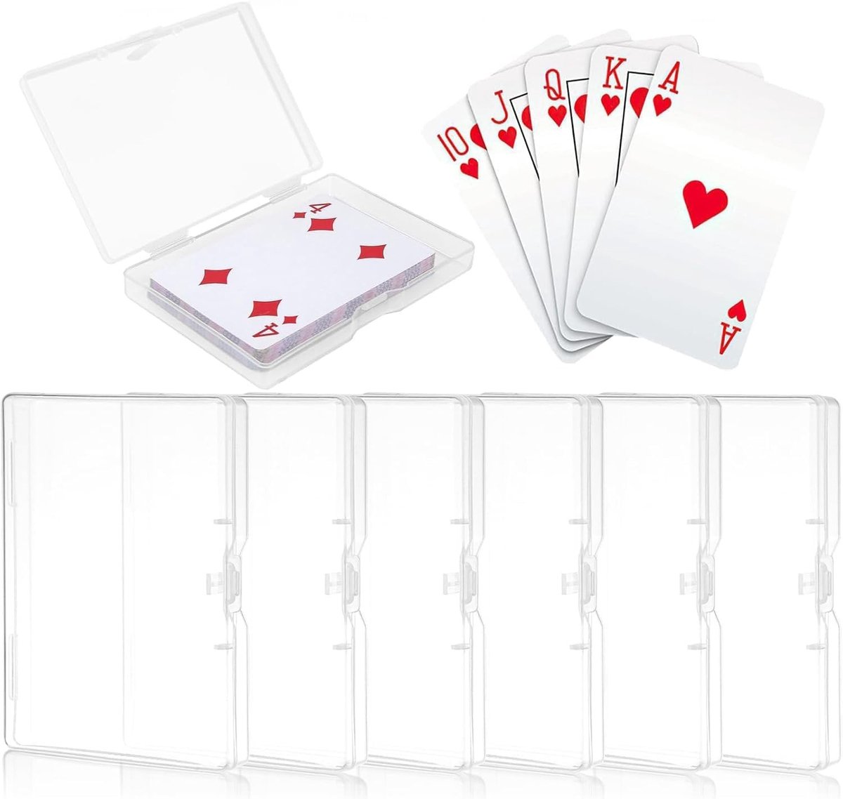Solidchoice - Set van 6 Transparante Kaartendozen voor Opslag