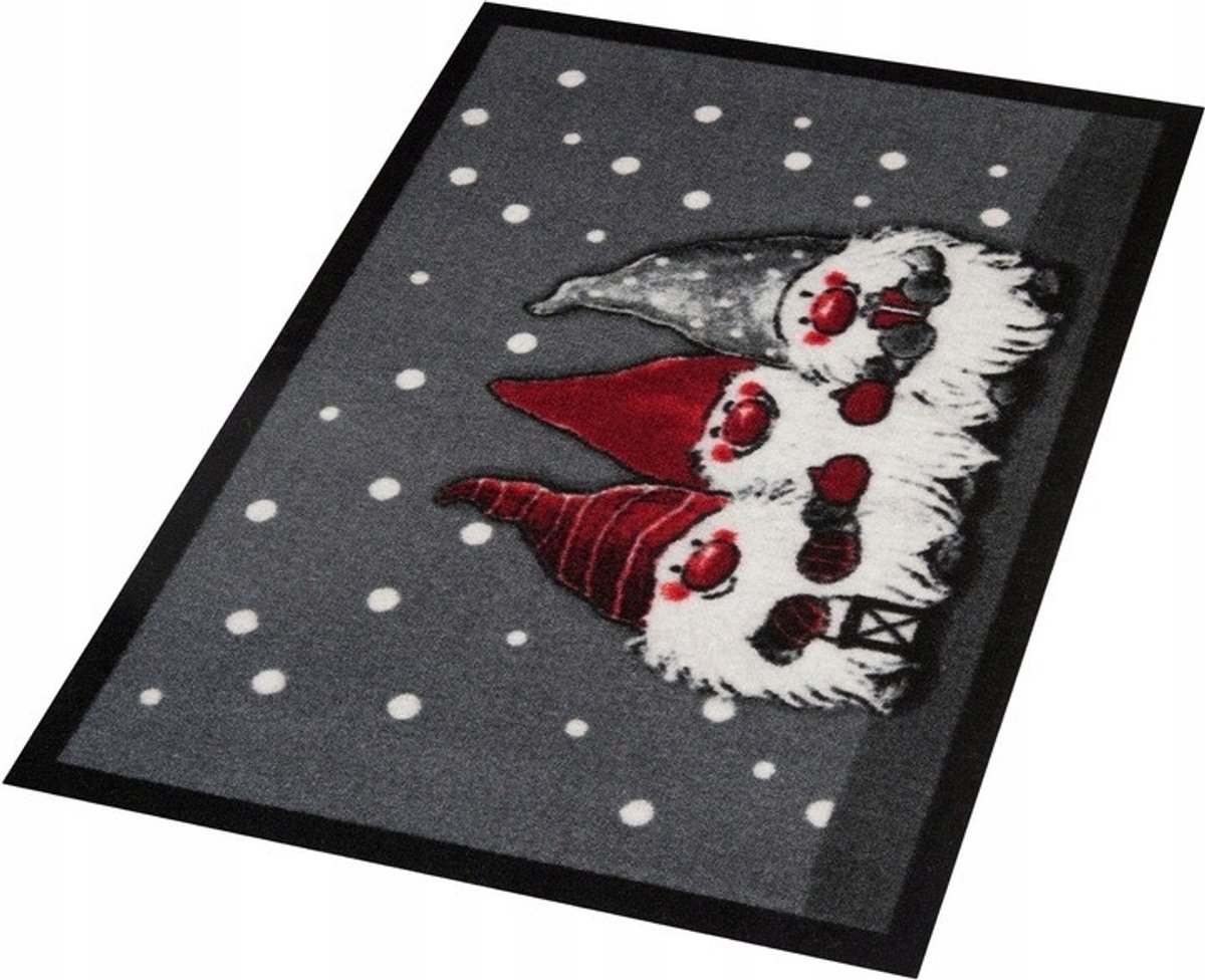 Hanse Home Deurmat 40x60 cm - Drie Vrolijke Kabouters - Kerstmis