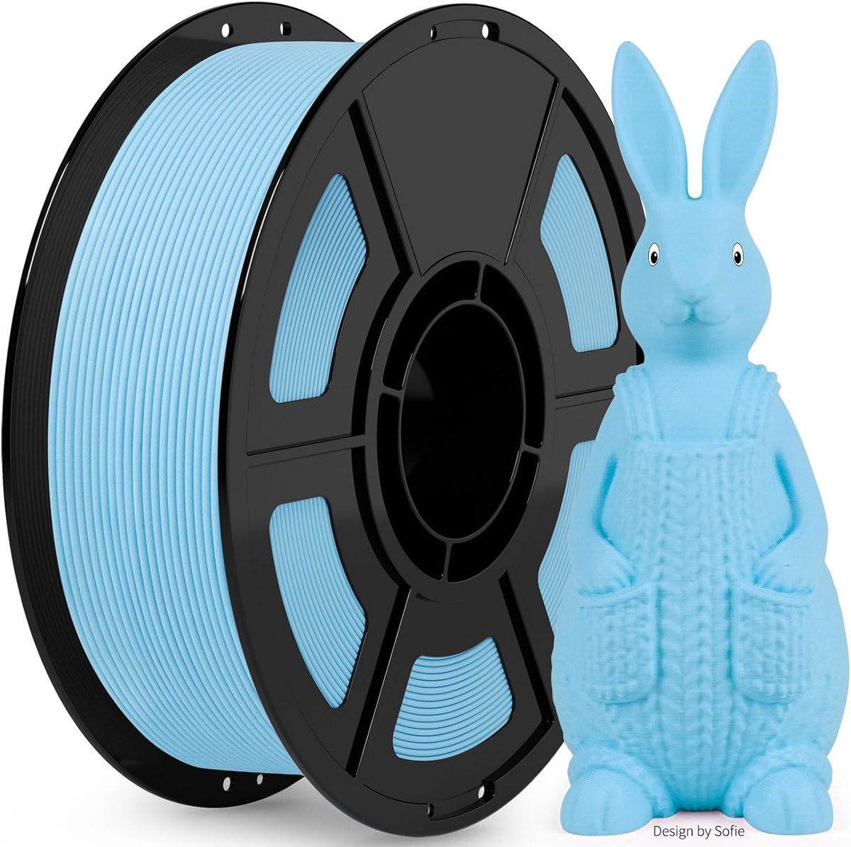 iSANMATE PLA High Speed Filament voor 3D-printer - Rapid Filament 1 - 75mm +- 0 - 02 mm - zwart 1 kg - spoel (2 - 2 lbs) - ondersteunt afdruksnelheden van 30 tot 600 mm - s (mat hemelsblauw)