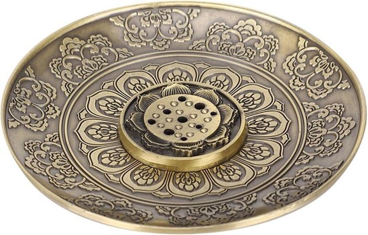 Bronzen Lotus Wierookbrander met Elegant Ontwerp, Wierookstokjes en Kegelhouder, Perfect voor Thuisdecoratie en Ontspanning