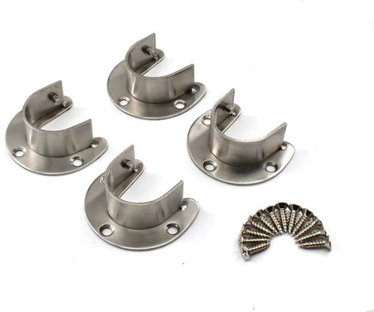 Planksteun - 304 Roestvrij Staal - U-vormige Flens - Set van 4 - Opening Breedte 33mm - Antiroest en Corrosiebestendig - Plankhouder
