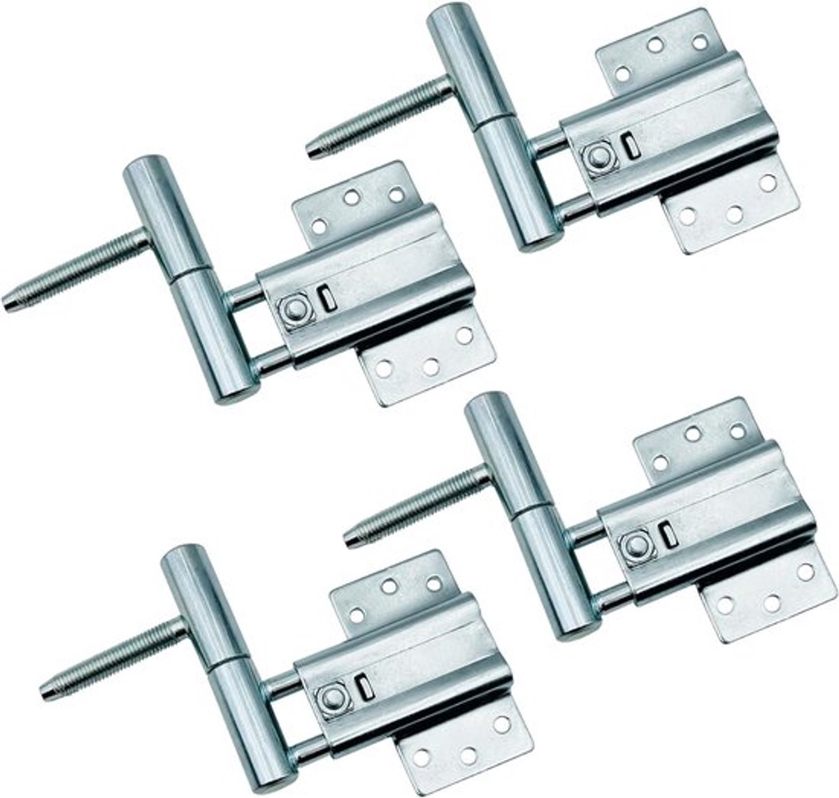 Scharnieren voor Deuren Ø 15x80mm met Montageplaat - Afneembare Hengen voor Houten Frames en Interieurdeuren - Set van 4 Stuks