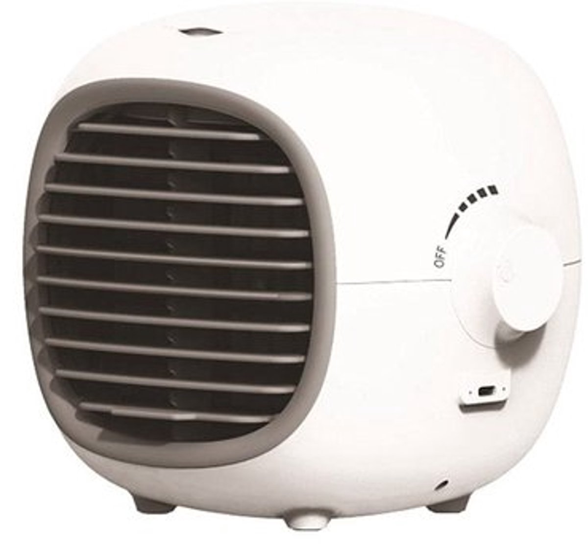 Oplaadbare draagbare airconditioningventilator - Mini-luchtkoelventilator - Snelle afkoeling - Geel/wit - Verdampingsairco - Geschikt voo...